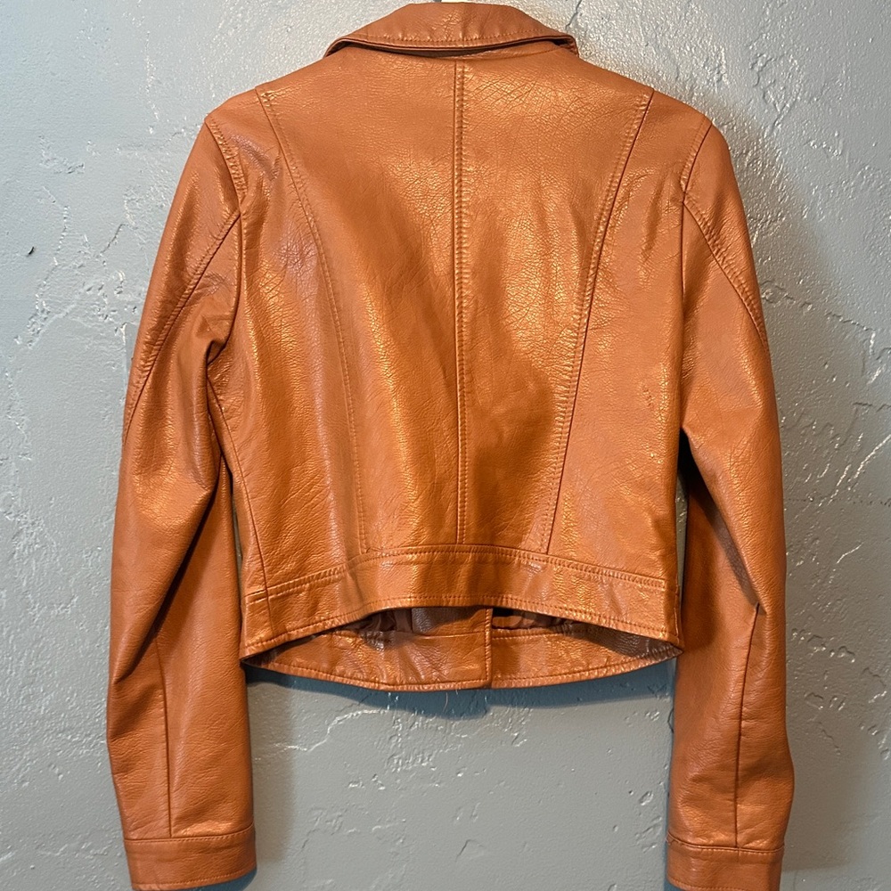 Cape Juby Women's Brown Faux Leather Biker Jacket - Picture 2 of 8